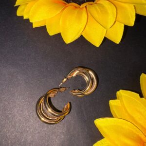 Twisted Gold Hoop Earrings